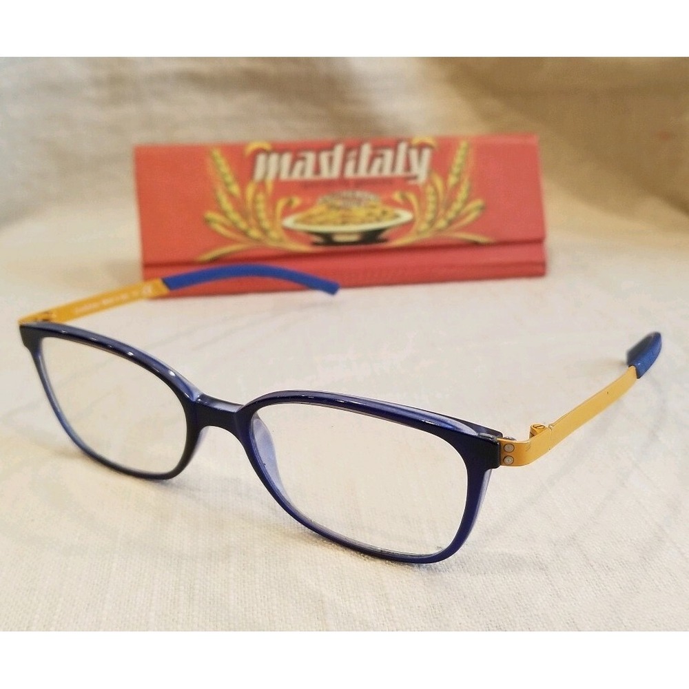 Lookkino Blue and Yellow Kids Glasses Made‎ in Italy Mod 3756 FRAME ONLY W/ CASE